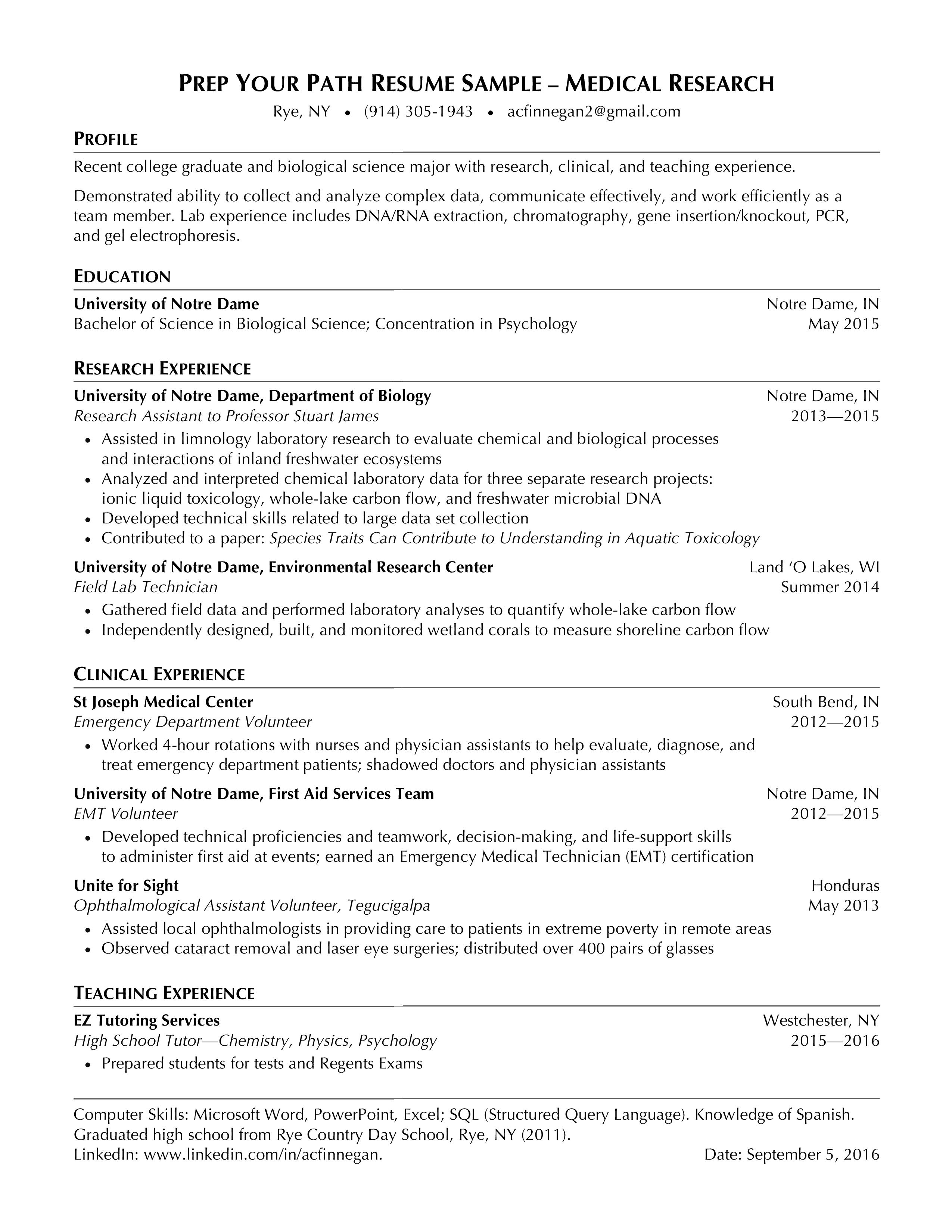 Targeted Resume #1 