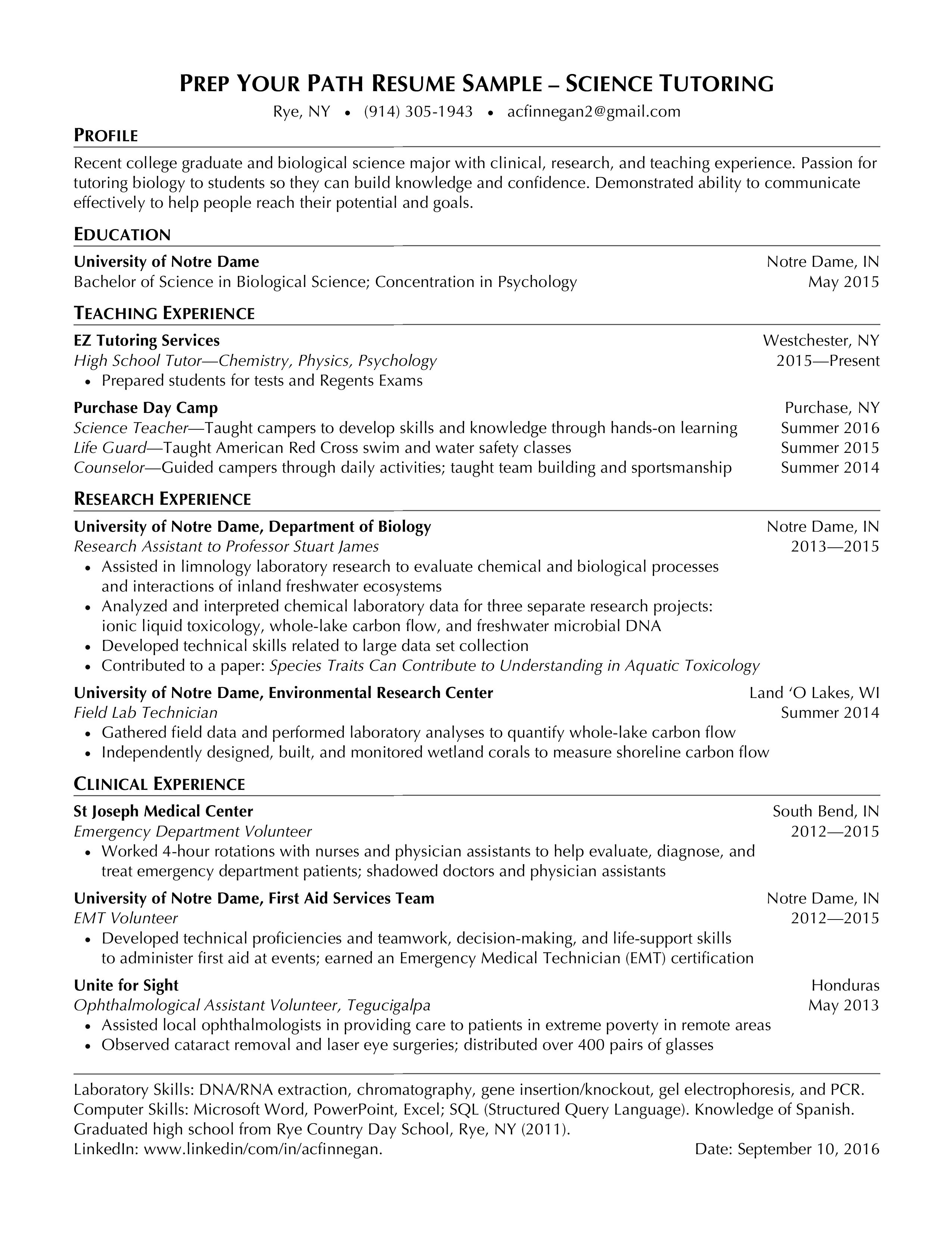 Targeted Resume #2 